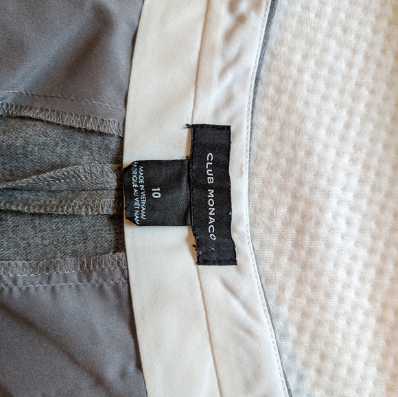 Club Monaco wool pants in light grey with dark grey stripes. - Picture 2 of 3